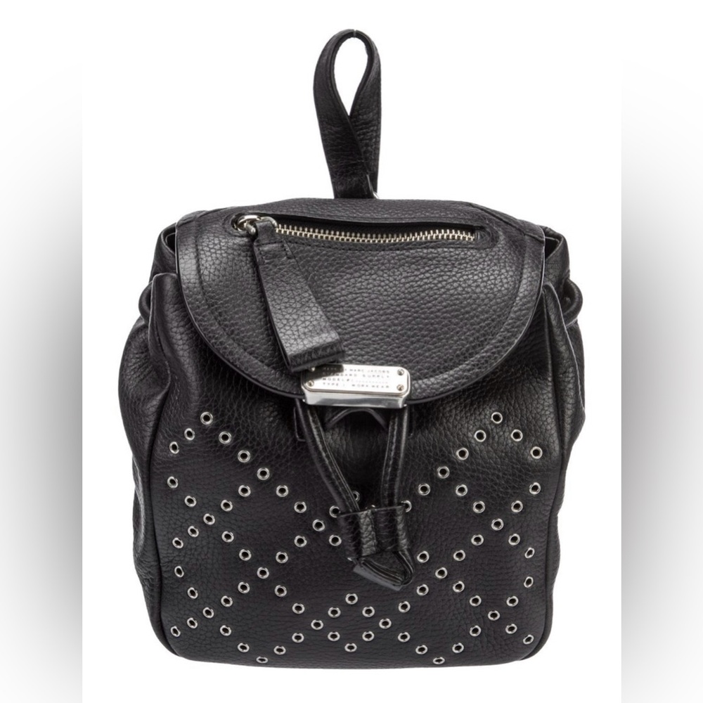 Marc Jacobs Black Studded Leather Backpack